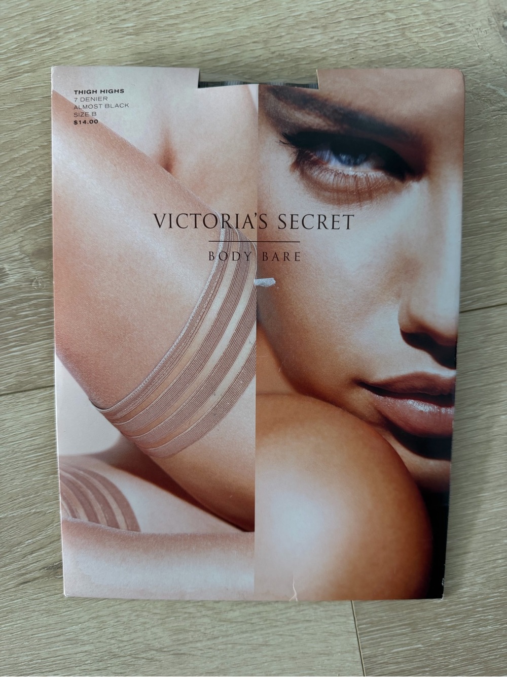 Vintage Victoria's Secret Body Bare Thigh High Stockings 7 Denier - NWT / Size B